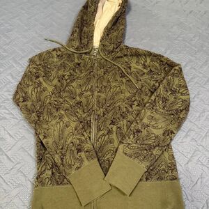 Vintage Y2K Volcom Women's S Wallpaper Full Zip Sweatshirt Hoodie Embroidered